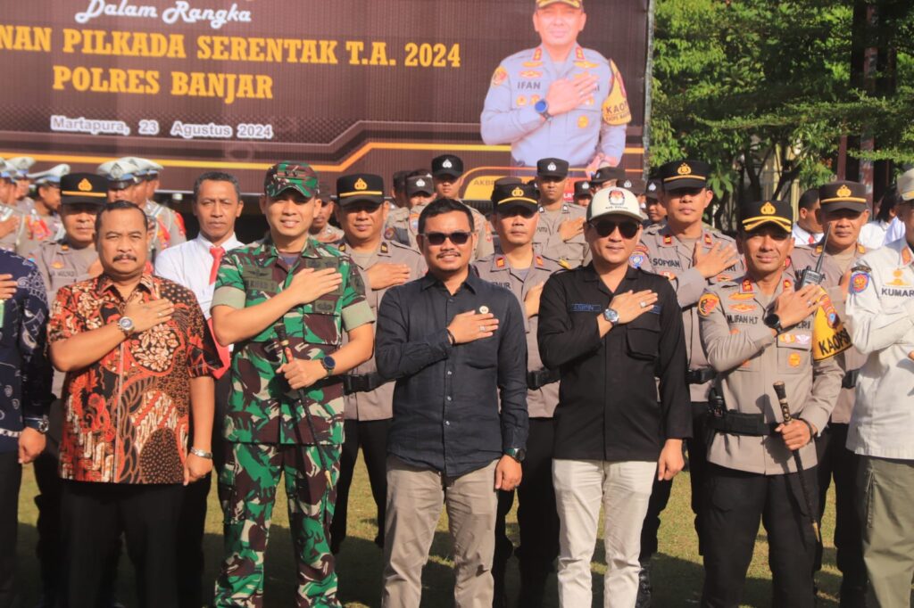 Apel Gelar Pasukan Mantap Praja Intan 2024 Polres Banjar, Diikuti Personil TNI Kodim 1006/Bjr