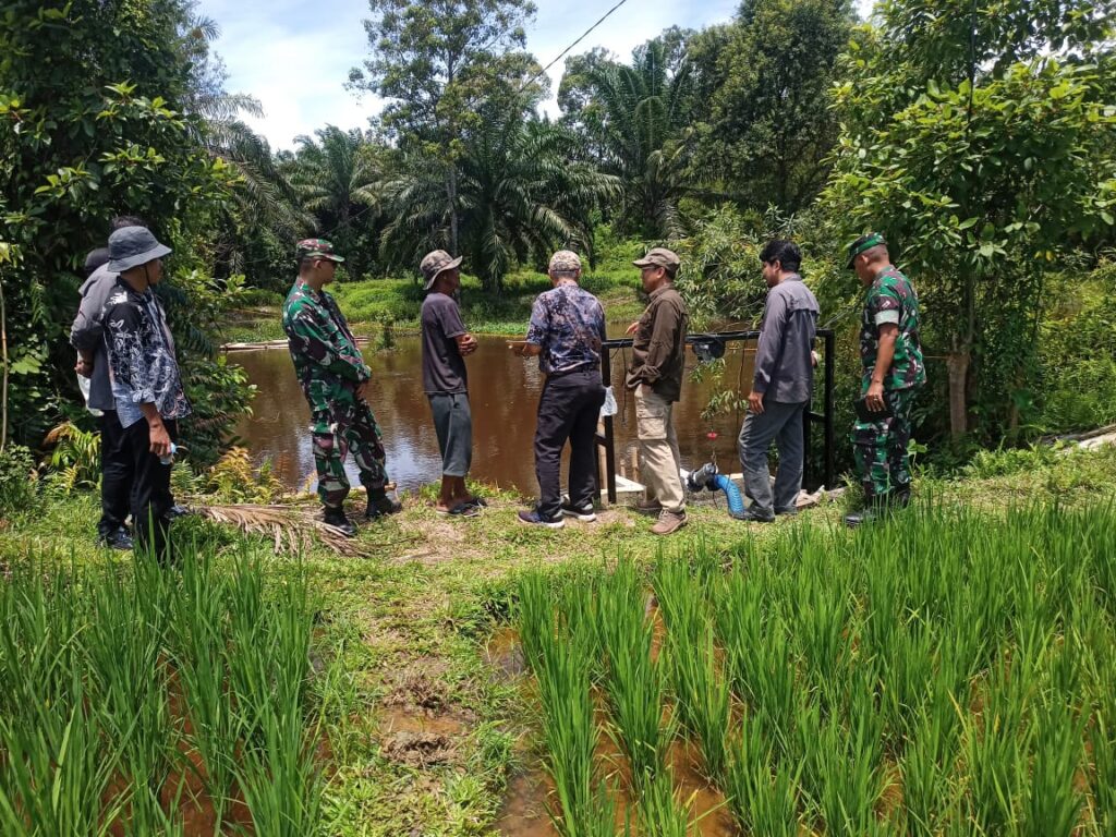 Dandim 0105/Abar Dampingi Tim Kementerian Provinsi Cek Titik Optimasi Lahan Di Desa Mesjid Baro