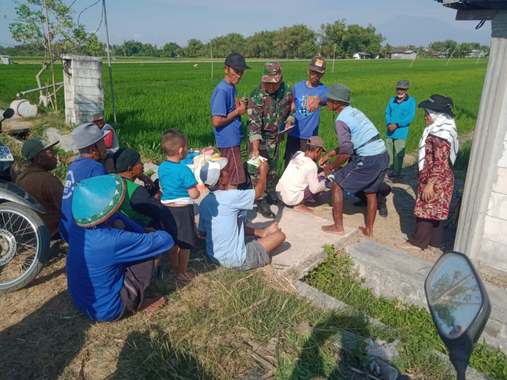 Babinsa Golan Bersama Penyuluh Pertanian Bagikan Pestisida Nabati.