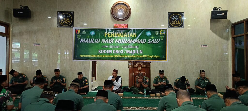 Kodim 0803/Madiun Gelar Peringatan Maulid Nabi Muhammad SAW 1446 H.