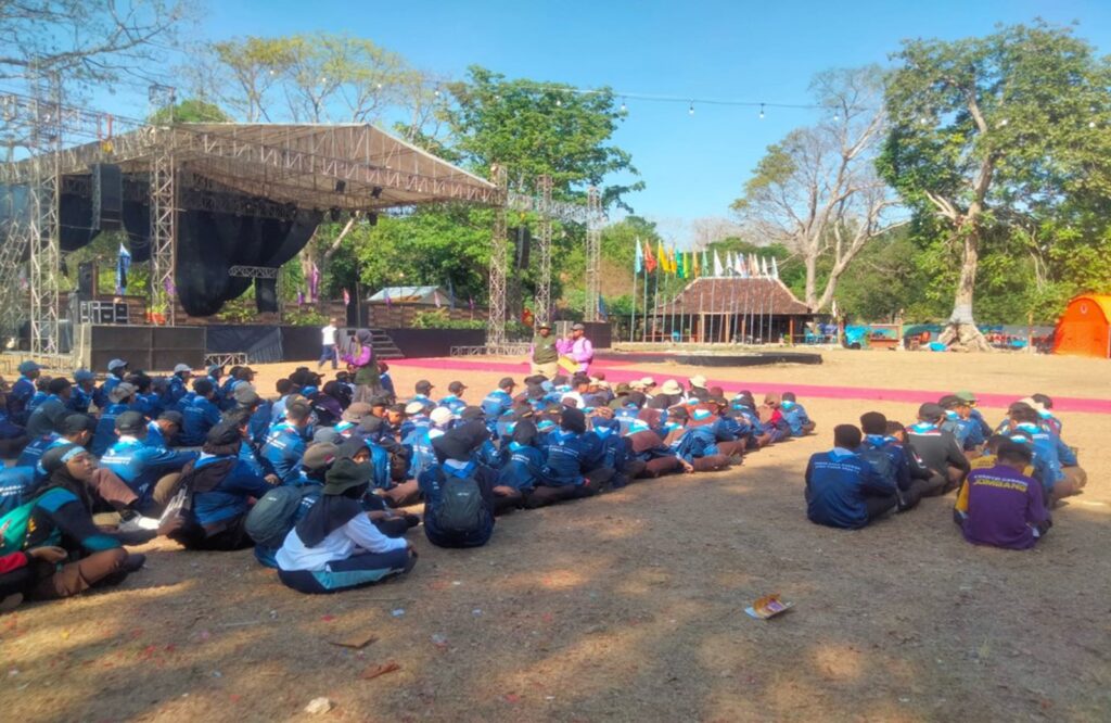 Anggota Pramuka Saka Wira Kartika Binaan Kodim 0808/Blitar Ikuti Perkemahan Di Bojonegoro