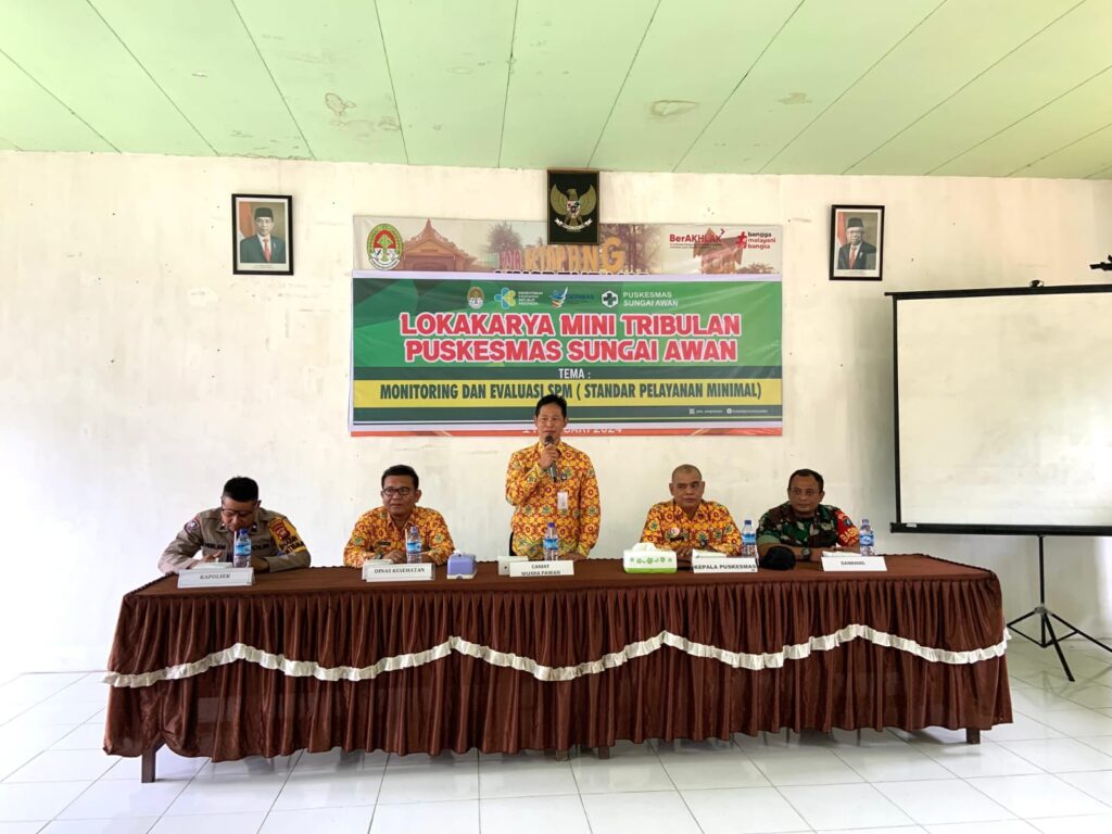 Dukung Peningkatan Pelayanan Kesehatan Diwilayah, Babinsa Koramil Delta Pawan Hadiri Lokmin Linsek Puskesmas Sungai Awan