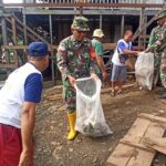 Koramil Karang Intan Bersama Tiga Pilar Diwilayah Karya Bakti Bersihkan Lingkungan Pasar