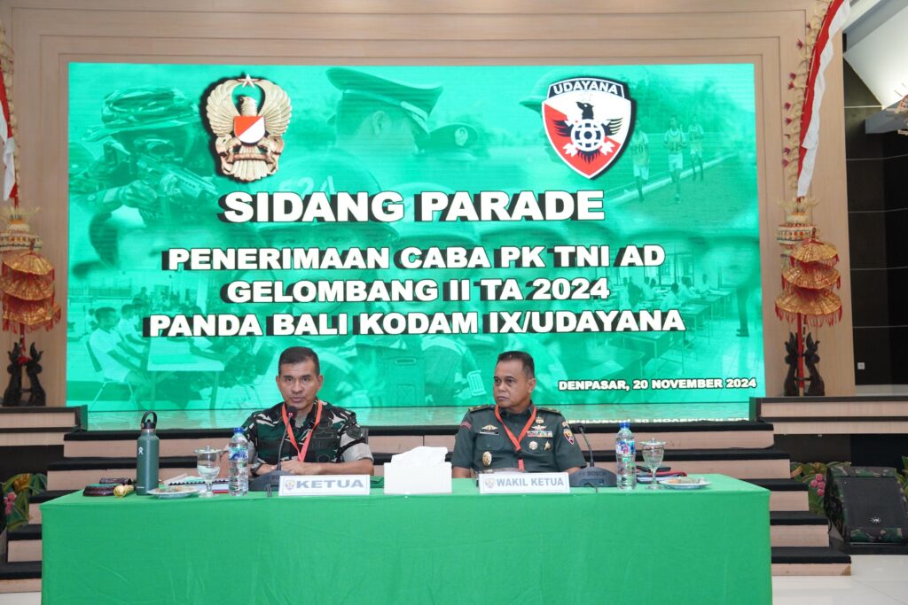 Pangdam Zamroni Pimpin Sidang Parade Caba PK TNI AD