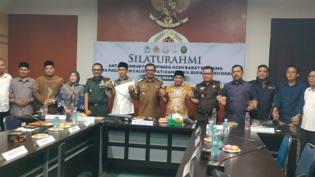 Dandim 0105/Abar Bersama Unsur Forkopimda Jalin Silaturahmi Dengan 2 Kandidat Paslon Bupati Dan Wakil Bupati Aceh Barat Pada Pilkada 2024