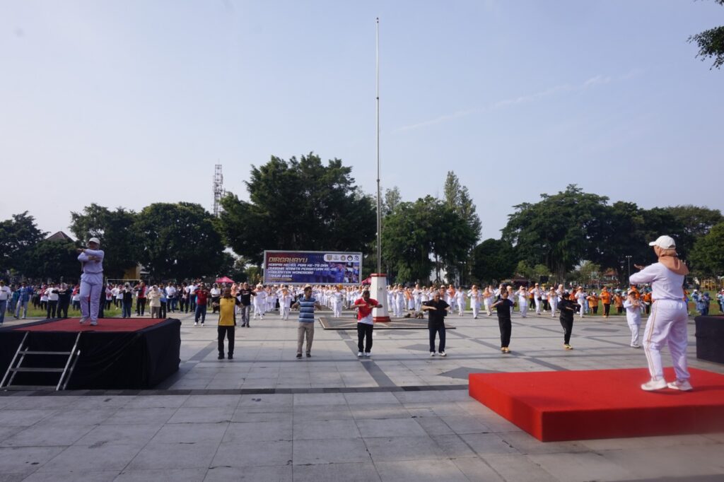 HUT Korpri, PGRI, dan Dharma Wanita di Wonosobo Meriah dengan Senam dan Lomba Tradisional