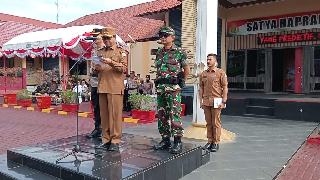 Dandim 0105/Abar Hadiri Apel Kesiapan Pasukan Dan Pergeseran Petugas PAM TPS Pilkada Serentak 2024