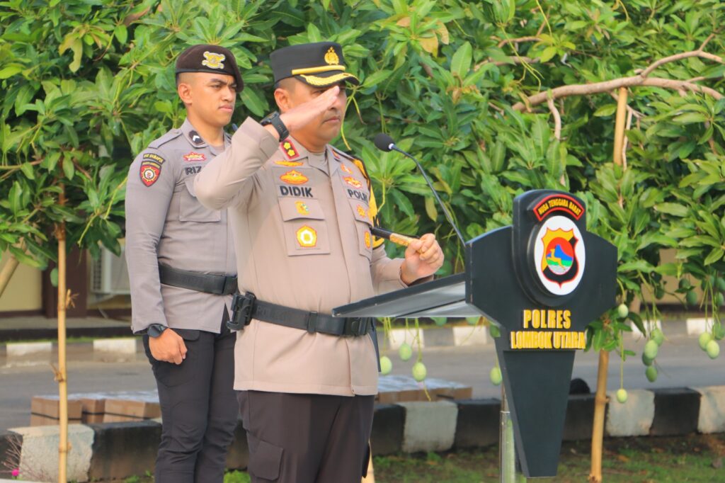 Kapolres Lombok Utara Pimpin Apel Pergeseran Pasukan