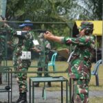 Kodim 1006/Banjar Pertahankan Tradisi Juara Nembak Pistol Hut Ke -63 Korem 101/Antasari 