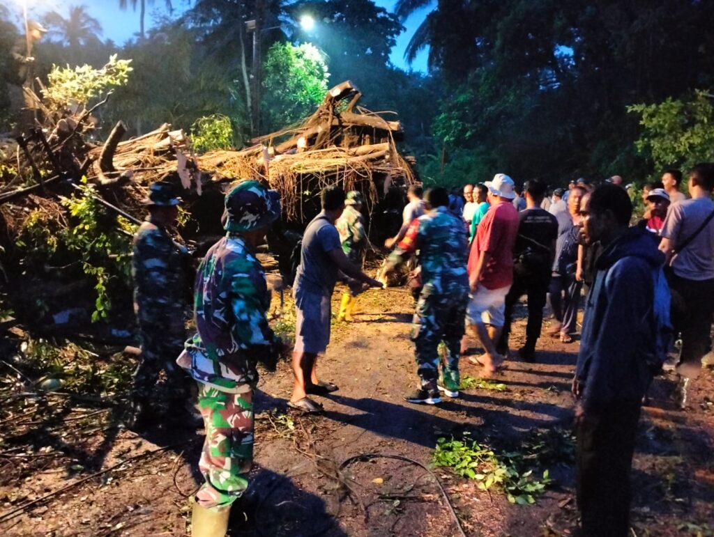 Pohon Tumbang di Depan Sheraton Senggigi, Gotong Royong Jadi Solusi