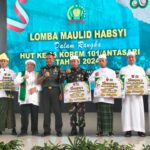 Peserta Tim Lomba Syair Maulid Habsyi Kodim 1006/Banjar Tampil Memukau  Hut Ke -63 Korem 101/Ant