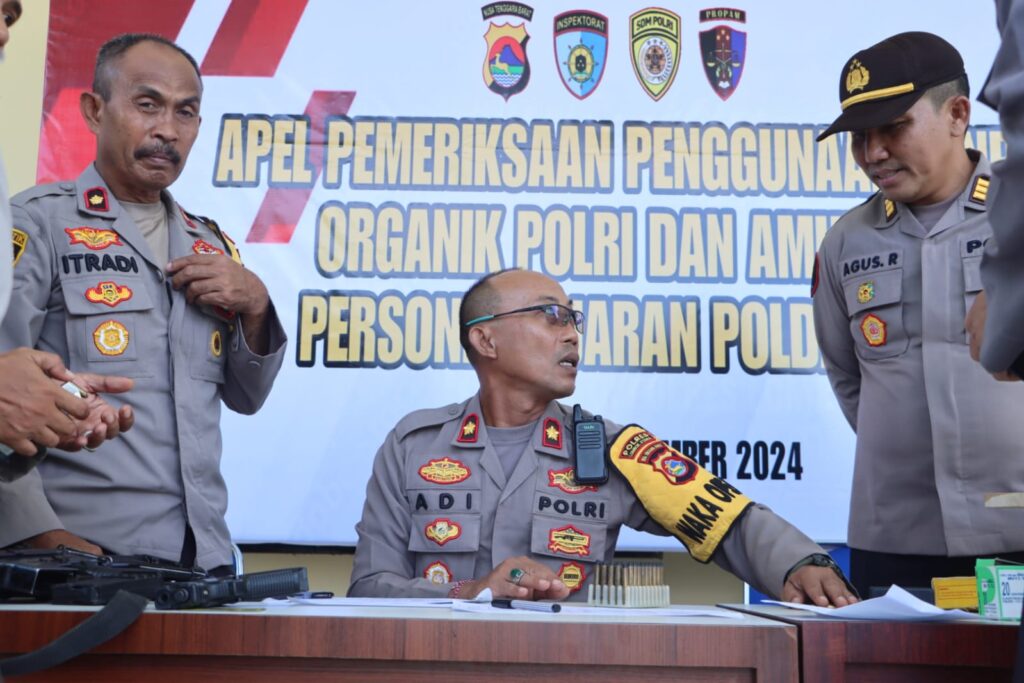 Polres Lombok Utara Lakukan Pemeriksaan Senpi dan Amunisi Personil