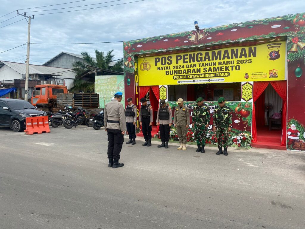 Personil Kodim 1015/Sampit Bersinergi Melaksanakan Siaga di Pos Pengamanan Tahun Baru