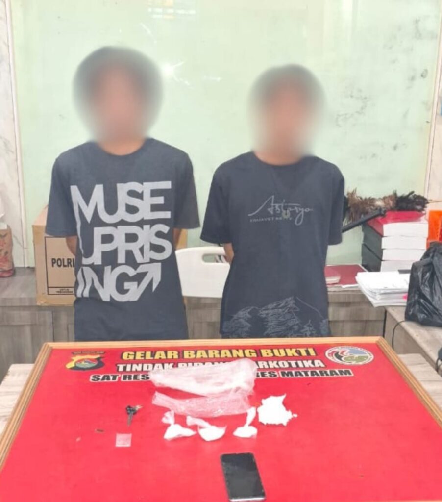 Tim Opsnal Sat Resnarkoba Polresta Mataram Amankan Dua Orang Dengan Barang Bukti 52,34 Gram Shabu