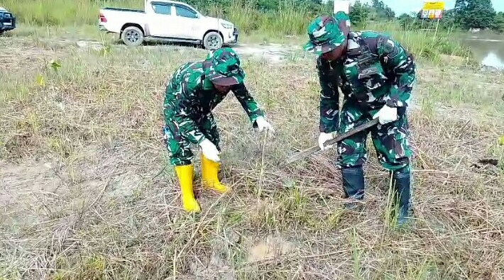 Koramil Simpang Empat Gandeng PT.Cinta Puri Pratama Mitigasi Tanam Pohon Cegah Erosi Dan Banjir 