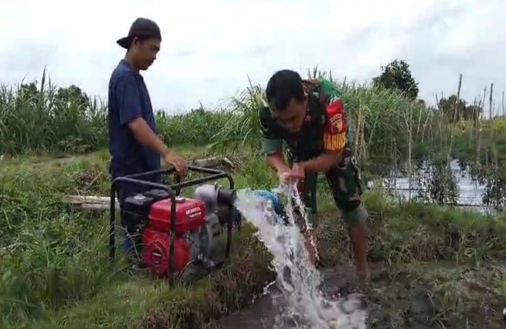 Babinsa Ringinanyar Bantu Petani Penuhi Kebutuhan Air Melalui Pompanisasi