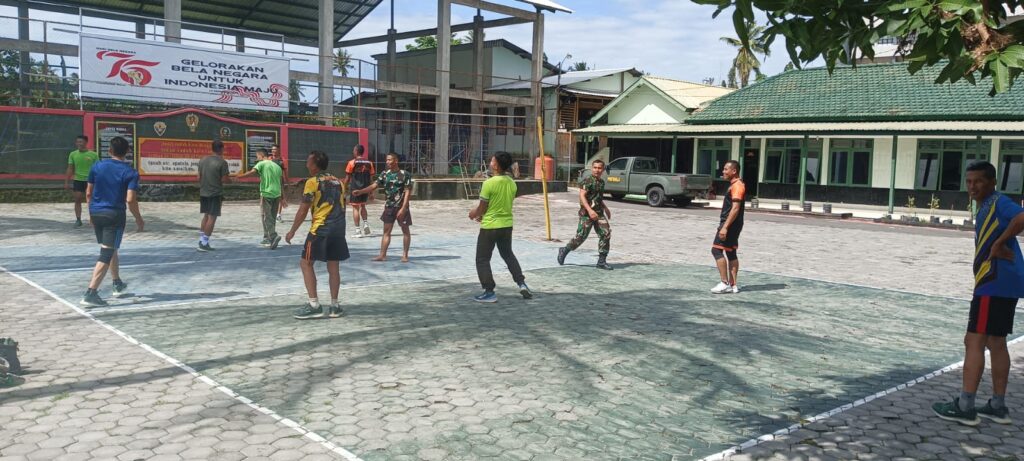 Jelang HUT Korem 162/Wira Bhakti Ke-64 Tahun, Personel Kodim 1615/Lombok Timur Adakan Latihan Volly