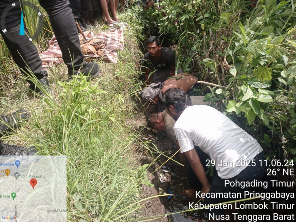 Anggota Sat Reskrim Polsek Peringgabaya Laksanakan Pengecekan, Penemuan Kerangka Tengkorak Manusia di Sawah