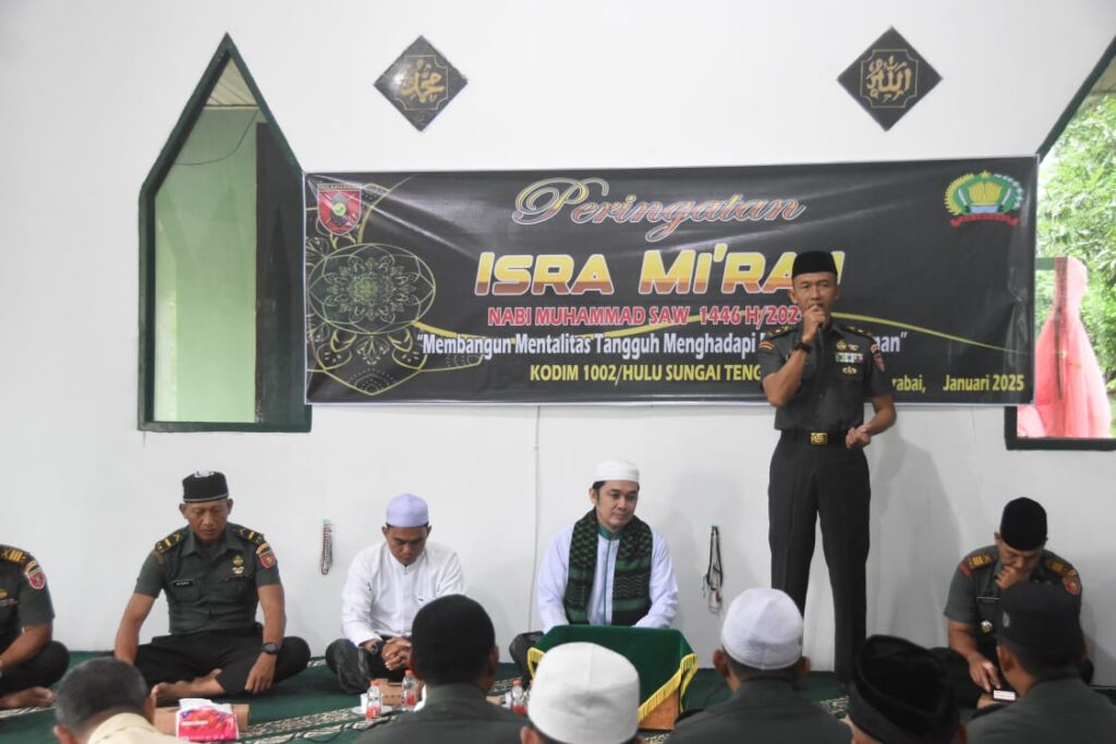 Kodim 1002/HST Gelar Peringatan Isra Mi’raj Nabi Muhammad SAW Tahun 1446 H/2025 M