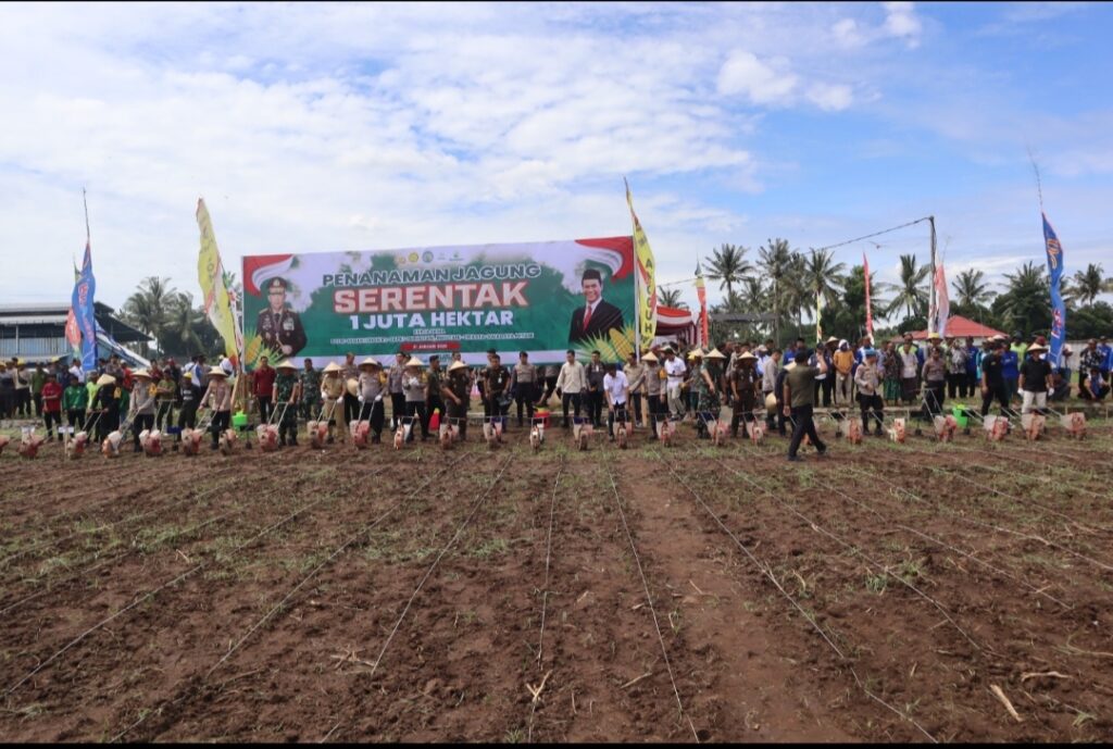 Kapolres Lombok Timur Dampingi Kapolda NTB, Bersama Unsur Forkopimda Laksanakan Penanaman Satu Juta Hektar Jagung