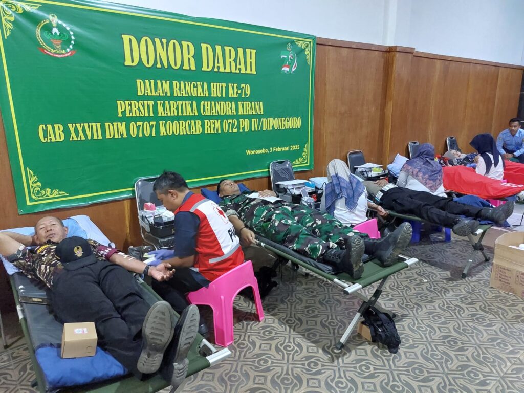 HUT Ke-79 Persit, Kodim 0707/Wonosobo Gelar Aksi Donor Darah