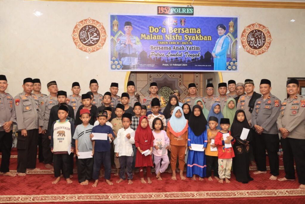 Polres Loteng Gelar Doa Bersama Anak Yatim di Malam Nisfu Sya’ban.