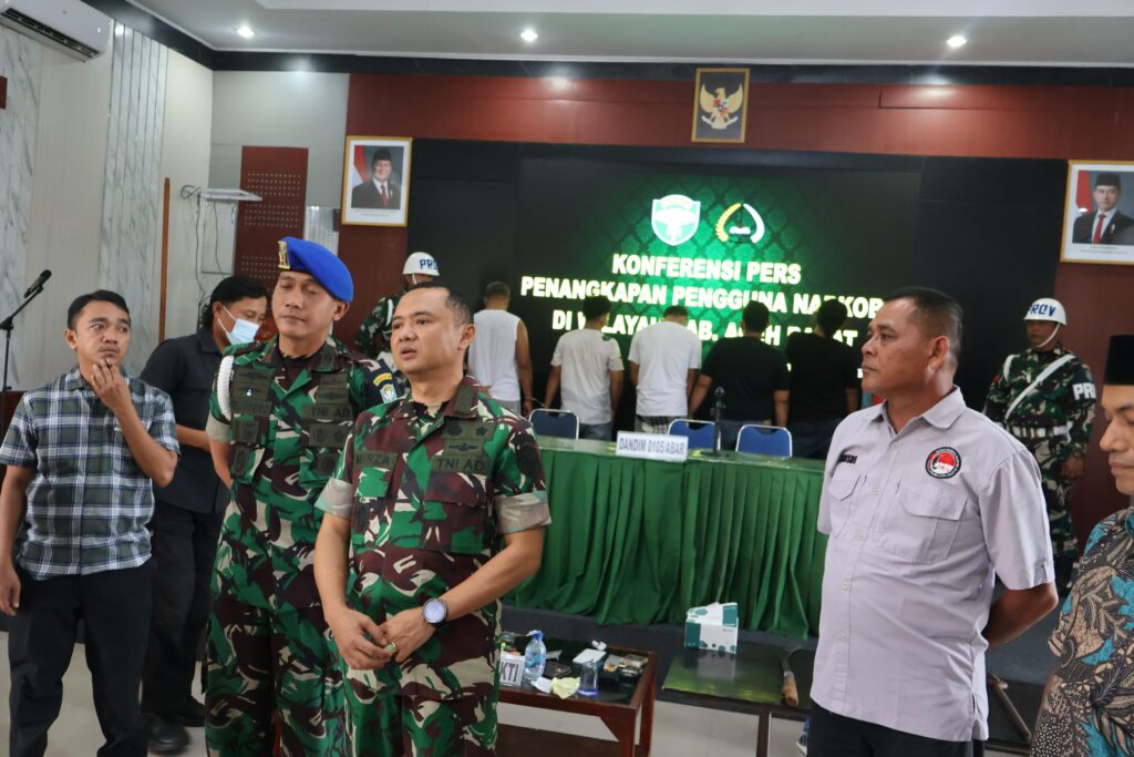Konferensi Pers Penangkapan Jaringan Narkoba di Wilayah Kodim 0105/Aceh Barat