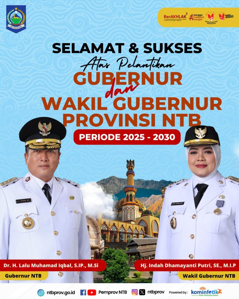 Selamat Atas Pelantikan Gubernur dan Wakil Gubernur NTB