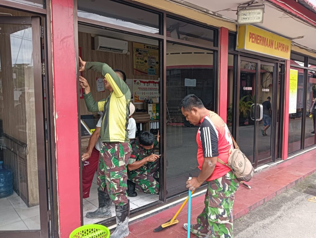 Tanggung Jawab Moril Kodam VI Mulawarman, Perbaiki Kerusakan di Polres Tarakan