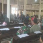 Walaupun Kegiatan Padat, Anggota Satgas TMMD Wiltas ke-123 Kodim 0912/Kubar Melaksanakan Ibadah di Gereja