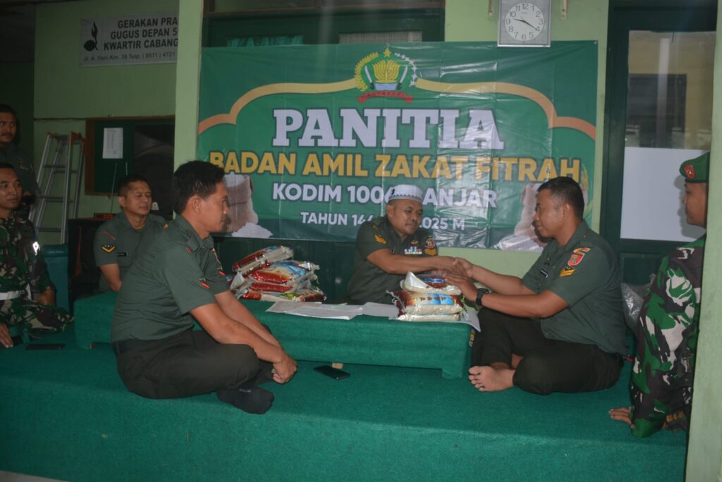 Kodim 1006/Banjar Buka Penerimaan Zakat Melalui Panitia Badan Amil Zakat Fitrah 1446 H