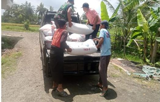Babinsa Embung Raja Dampingi Satgas Sergap Panen Padi di Empat Lokasi
