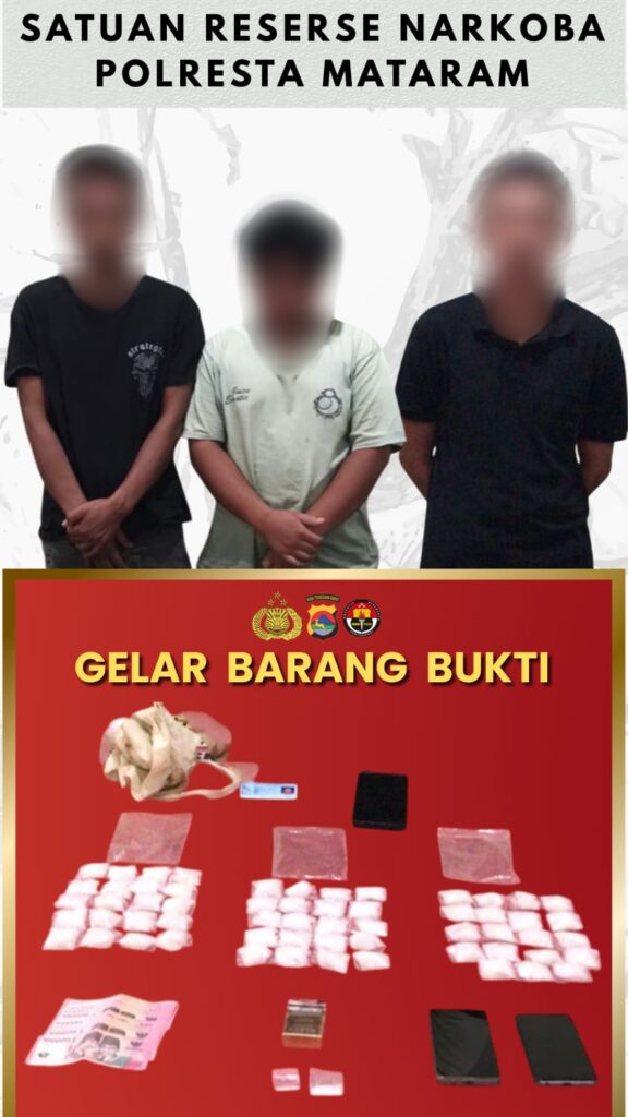 Bongkar Jaringan Sabu di Narmada! Tiga Orang Diciduk, 330 Gram Sabu Siap Edar Disita