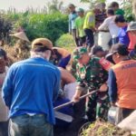 Gotong Royong Babinsa Sumberagung Dan Poktan Tirto Agung Bersihkan Saluran Air Untuk Kelancaran Irigasi
