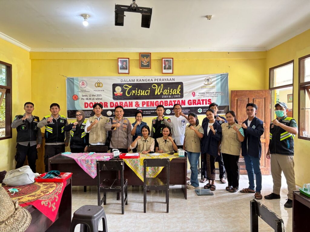 Polda NTB Turut Sukseskan Hari Waisak 2025 dengan Bhakti Kesehatan dan Donor Darah di Lombok Barat