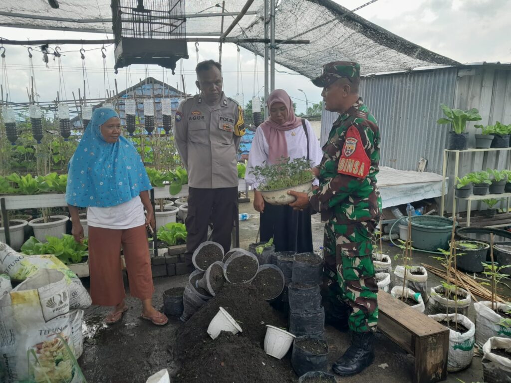 Babinsa, Bhabinkamtibmas dan Kasi Sosial Dukung Ketahanan Pangan Keluarga