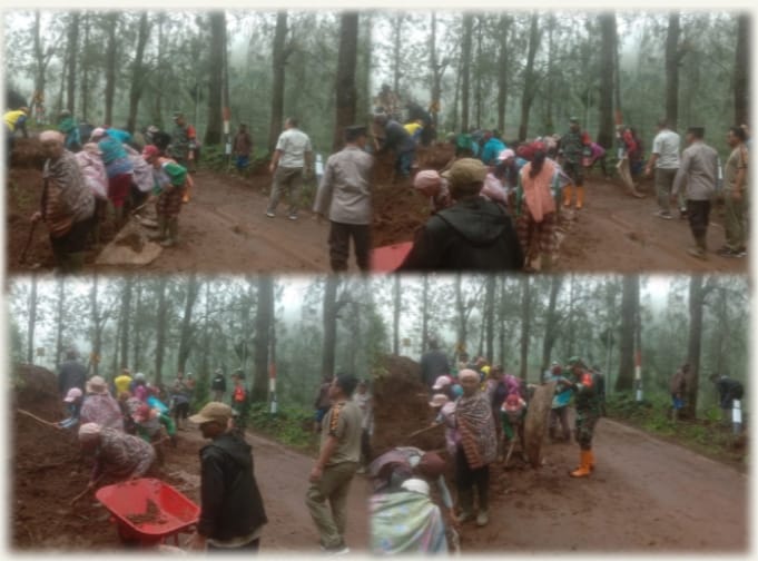 Koramil 0819/26 Tosari Bersama Muspika Gelar Karya Bakti
