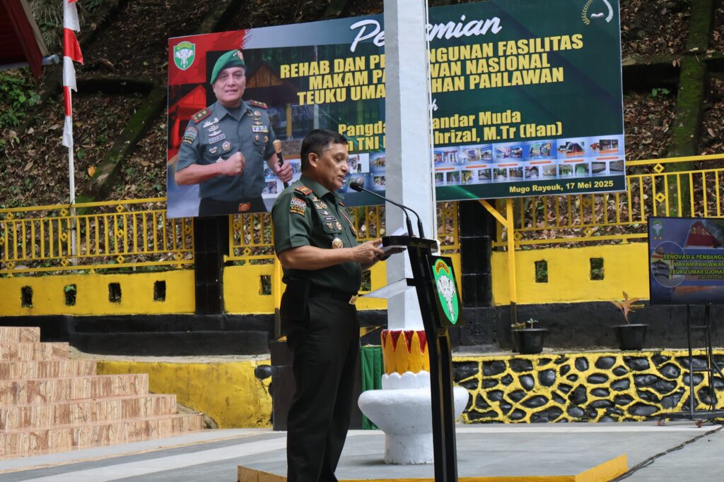 Dandim 0105/Abar Bersama Danrem 012/TU Dampingi Pangdam IM Meresmikan Fasilitas Makam Teuku Umar Setelah Di Rehab TNI