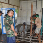 Satgas TMMD Kodim 1002/HST Bersama Warga Lanjutkan Rehab Langgar Darussalam