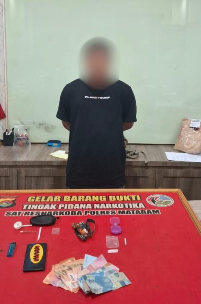 Tim Opsnal Sat Resnarkoba Polresta Mataram, Amankan Seorang Diduga Akan Transaksi Narkoba
