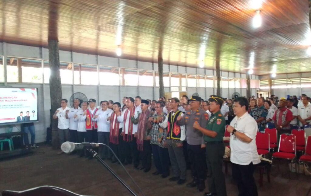 Kodim 0912/Kubar Dukung Pencanangan Kampung Anti Maladministrasi di Linggang Bigung