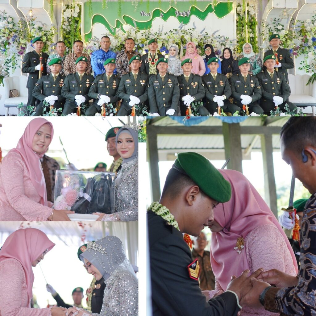 Gelar Tradisi Sangkur Pora, Dandim 1001/HSU-BLG Sematkan Cincin Di Pernikahan Anggota