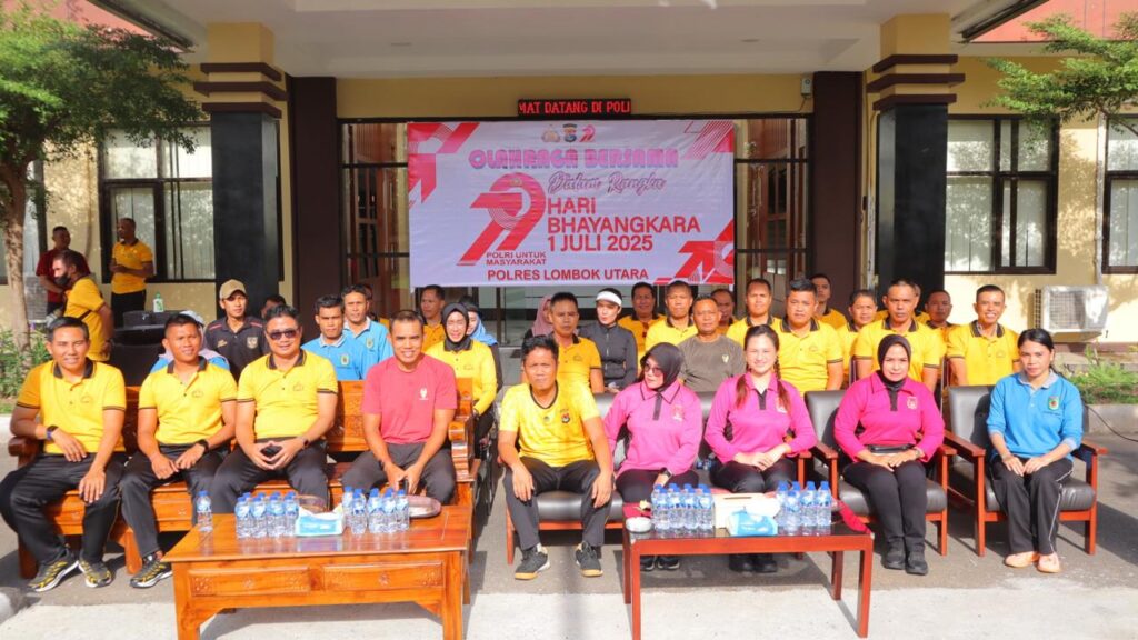 Polres Lombok Utara Gelar Olahraga Bersama Sambut Hari Bhayangkara ke-79