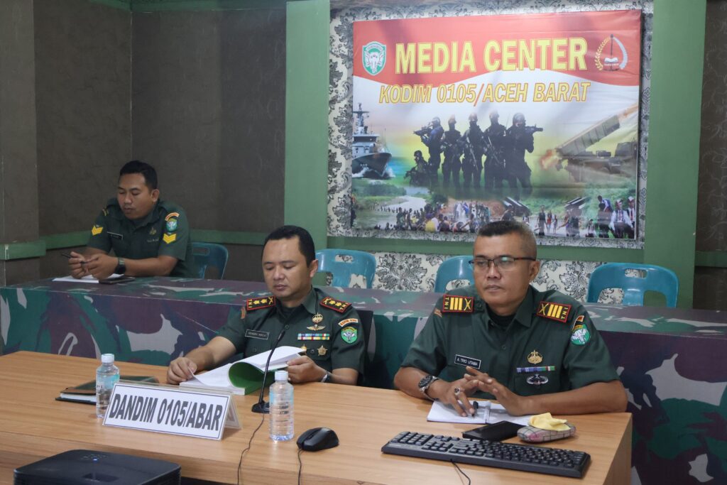 Dandim 0105/Abar Zoom Meeting Dengan Aster KASAD Dan Paban III/Bin Proglatsi