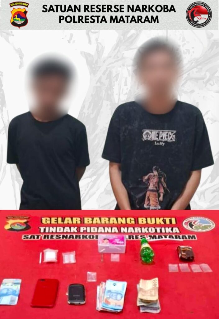 Jelang Hari Bhayangkara ke-79: Dua Laki -Laki Diduga Pengedar Narkoba Diciduk di Bertais, Sabu 0,31 Gram Disita