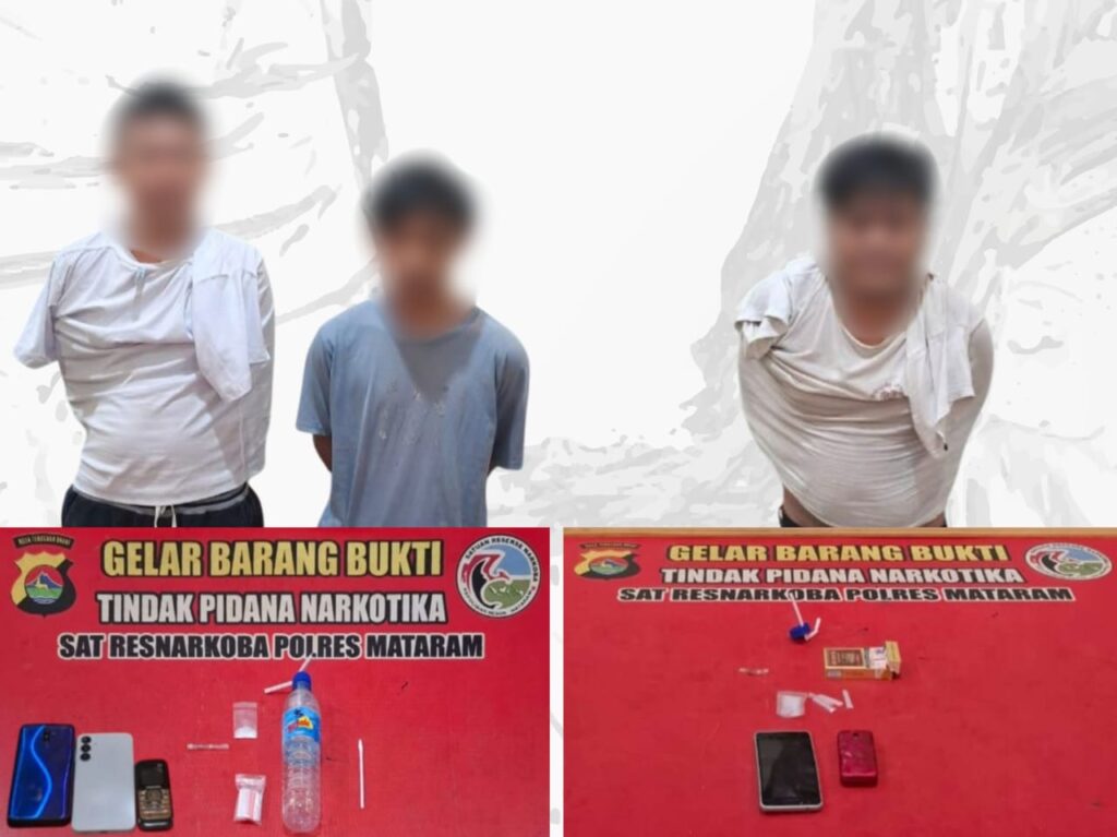 Gerebek Dini Hari, 3 Pengedar Sabu di Mataram Terciduk