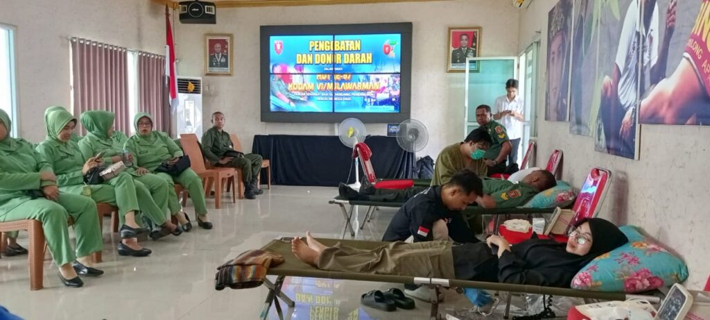Kodim 0912/Kubar Gelar Bakti Sosial Donor Darah dalam Rangka HUT ke-67 Kodam VI/Mulawarman